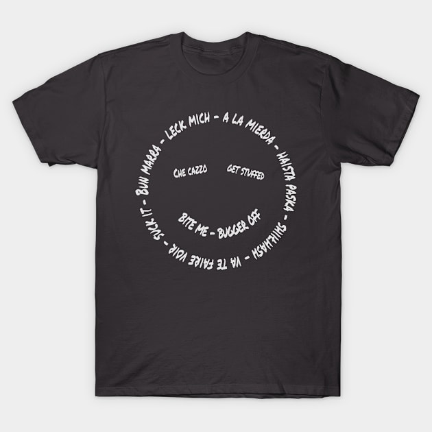 Sarcastic smiley face bite me T-Shirt by rand0mity